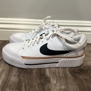 Nike platform white sneakers